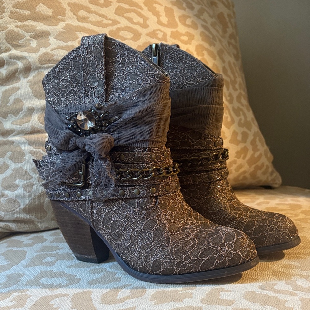 Not Rated Lace Ankle Boots - Brown